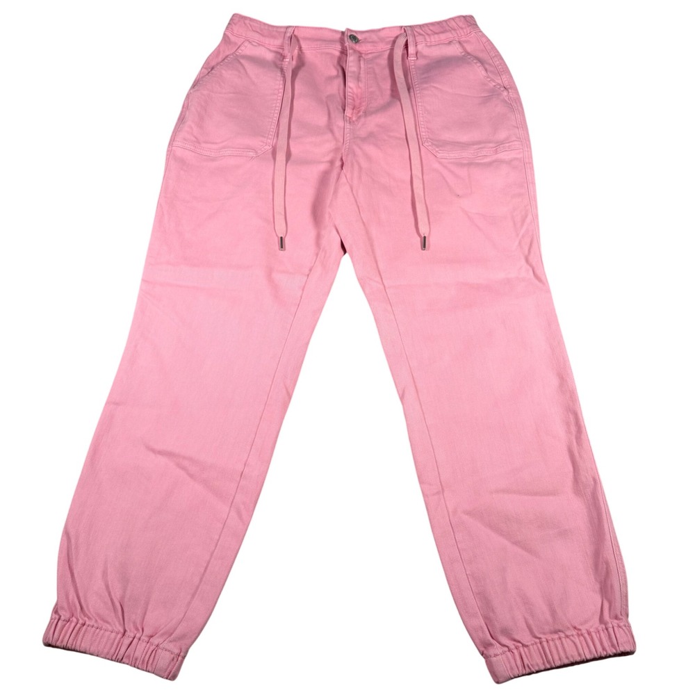 Judy Blue Jogger Pants Womens 15/32 Pink Garment Dyed Drawstring Denim JB88814